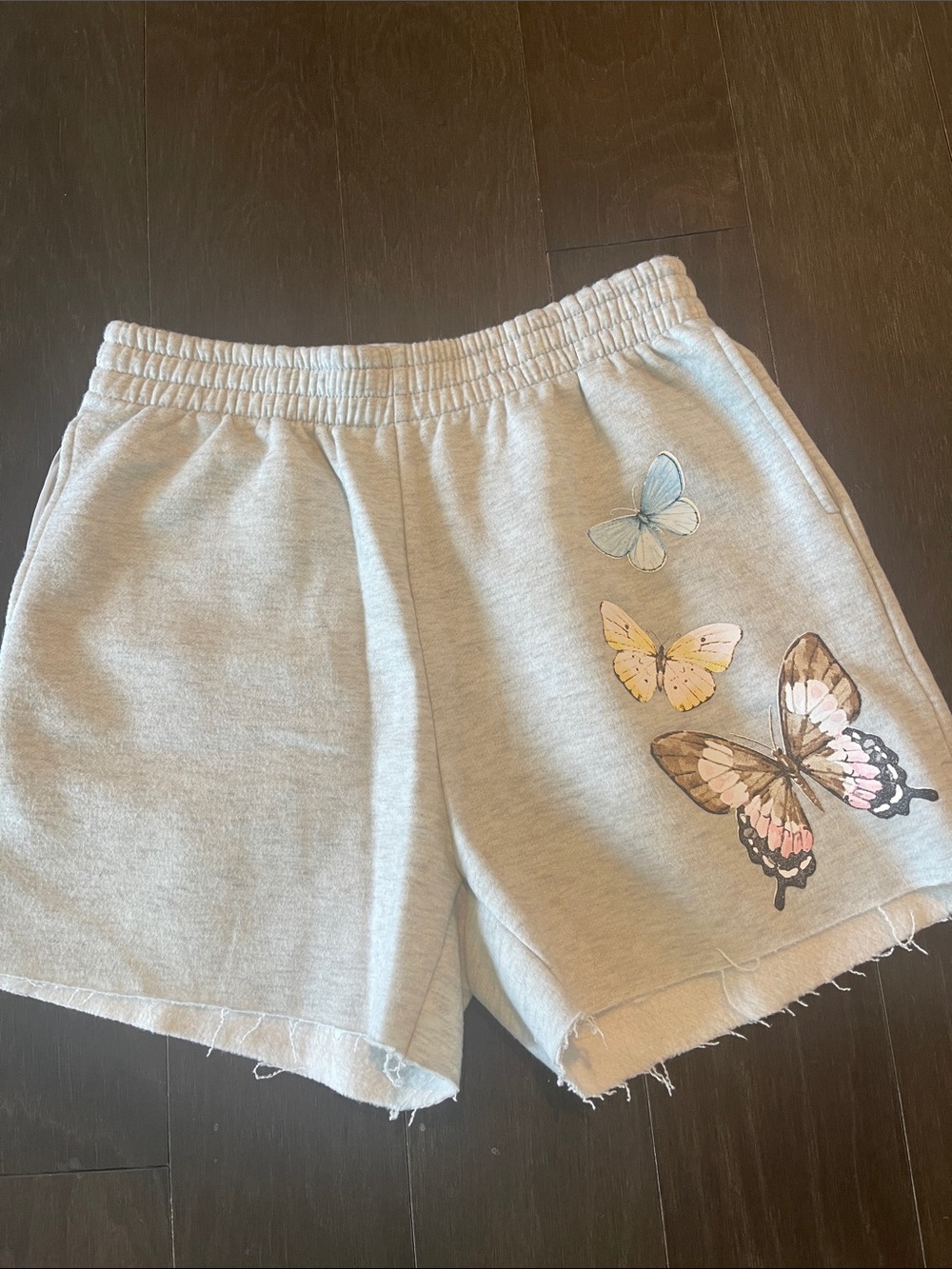 Butterfly Print Women's Gray Lounge Shorts